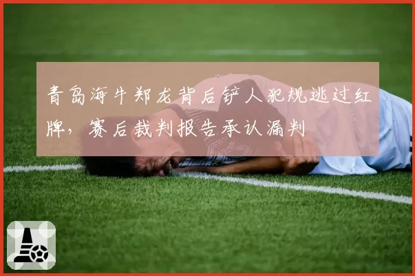 青岛海牛郑龙背后铲人犯规逃过红牌，赛后裁判报告承认漏判
